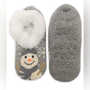 Women’s Holiday Snowman 3D Cable Knit Chenille Slipper Socks